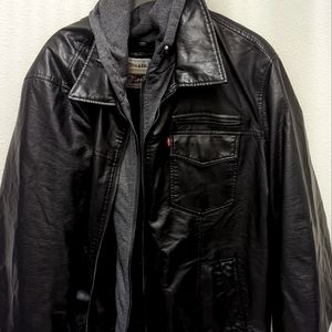 Vintage Levi's Hooded Leather Bomber Jacket
